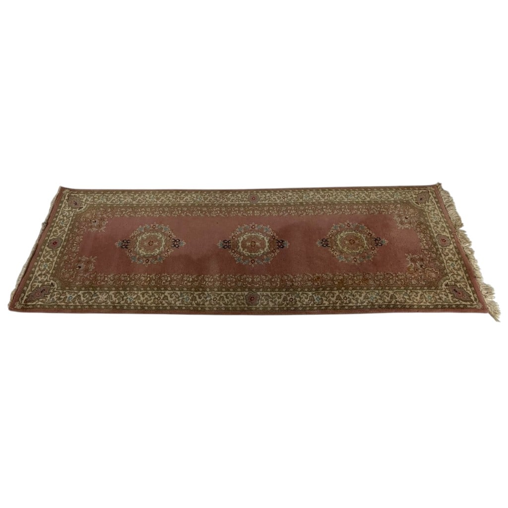 Pink Tabriz-Style Machine-Woven Runner - 2