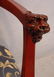 532: Mahogany empire arm parlor chair with lion head on - 2