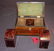 240: Mahogany English tea caddy with metal canisters, - 3