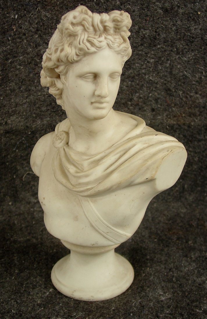 Parian Bust of Apollo, 12IN T, 8IN W: Parian Bust of Apollo, 12IN T, 8IN W