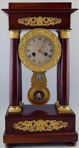 French Empire Gilt Bronze Portico Clock (1 of 3)