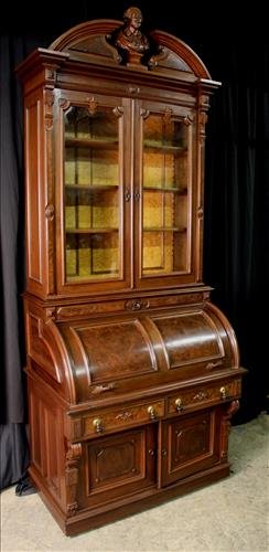 Outstanding oversized walnut cylinder secretary (1 of 7)