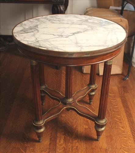 French round marble top side table (1 of 1)