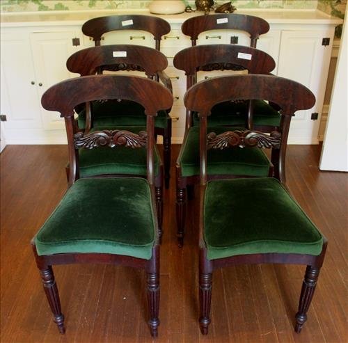 Set of 6 American Empire mah. dining chairs (1 of 4)