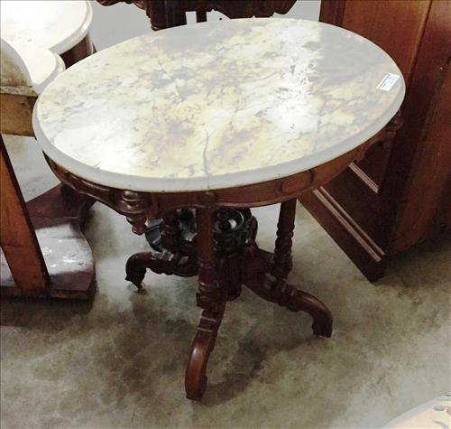Eastlake Style Small Round Marble Top Table