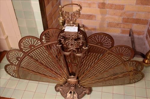 French brass fan fire screen (1 of 1)