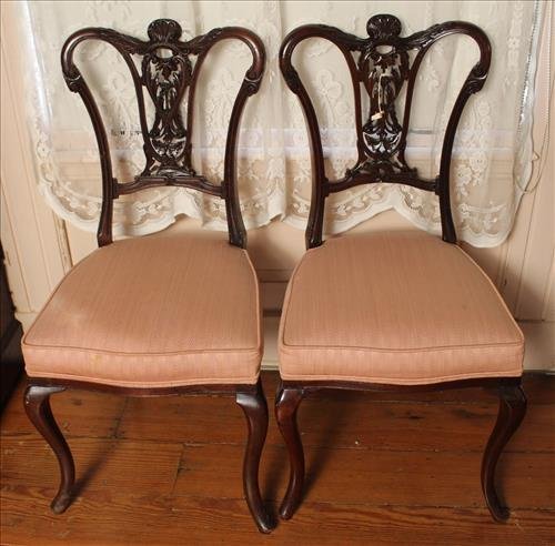 Matched pair mahogany chairs (1 of 2)