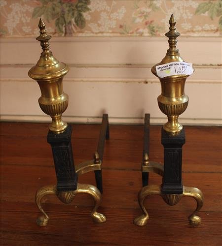 Matched pair brass andirons (1 of 1)