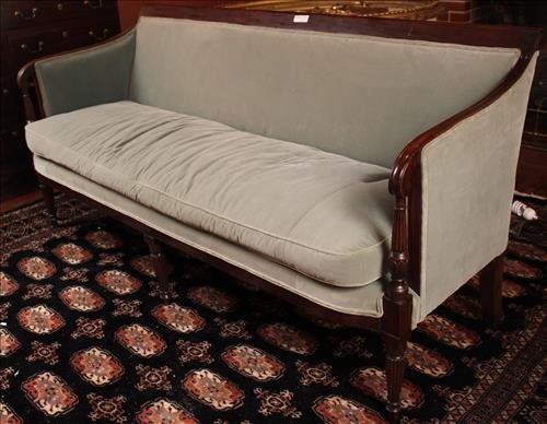 Mahogany Sheraton sofa with 6 legs (1 of 3)
