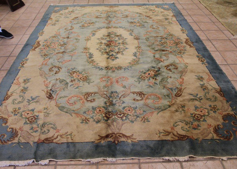 Handmade Aubusson oriental rug, 12 x 8.10 ft. (1 of 3)