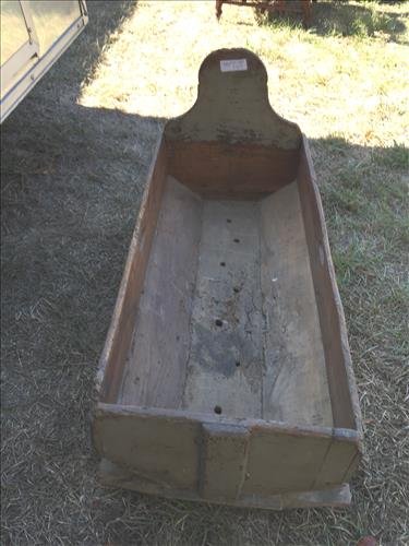 Primitive pine cradle with original green paint (1 of 3)