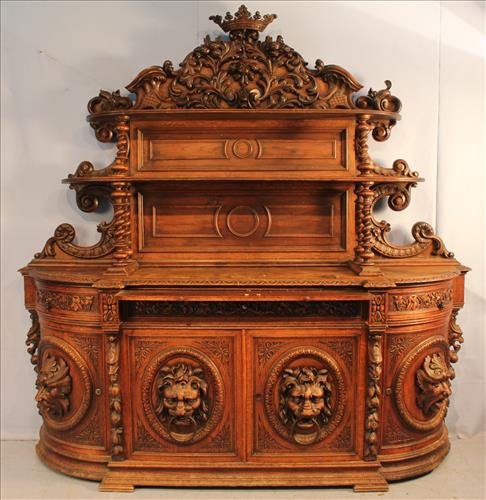 European Very large sideboard with lion heads (1 of 6)