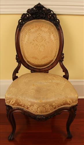 Rosewood rococo laminated parlor side chair (1 of 5)