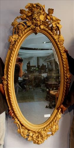 Gold gilt Victorian hanging mirror, 55 in. T, 30 in. W. (1 of 2)