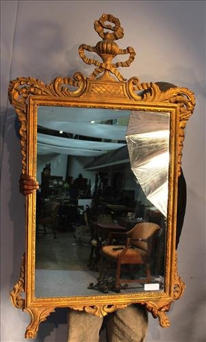 Gold gilt French hanging mirror, 55 in. T, 32 in. W. (1 of 3)