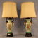 Pair of old Paris porcelain urns made into lamps