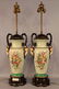 Pair of old Paris porcelain urns made into lamps - 4