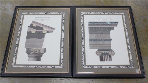 Pair of architecture prints in black frames (1 of 3)