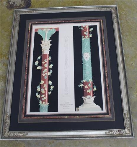 Double matted print of columns in silver frame (1 of 2)