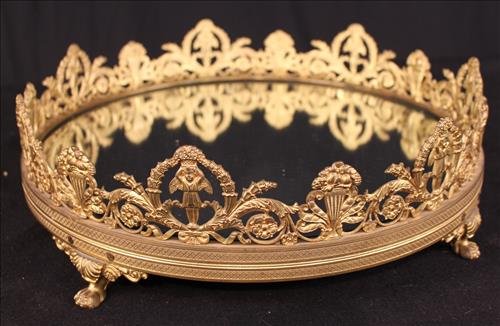 Extremely rare dore bronze plateau mirror (1 of 6)