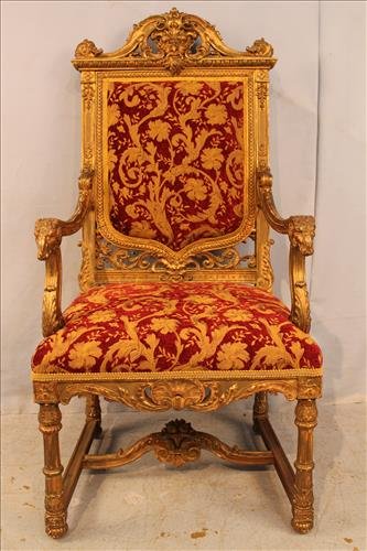Gilded American fireside chair from governors estate (1 of 7)