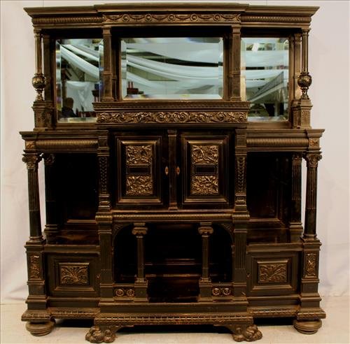 Herter Brothers cherry parlor cabinet (1 of 6)