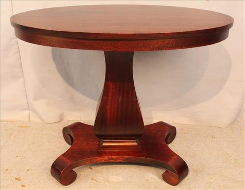 Mahogany Empire center table with turned legs (1 of 2)