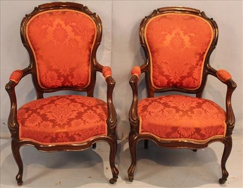 Pair Victorian arm chairs from Annandale Mansion (1 of 4)