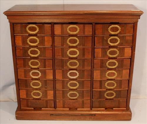 24 drawer walnut Victorian filing cabinet (1 of 3)