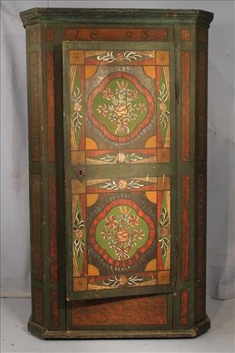 Antique Dutch hand painted wardrobe (1 of 3)