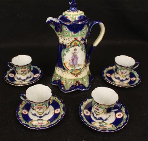 9 piece tea set with lady (1 of 1)