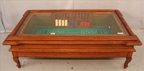 Craps table in design of a coffee table with glass (1 of 3)