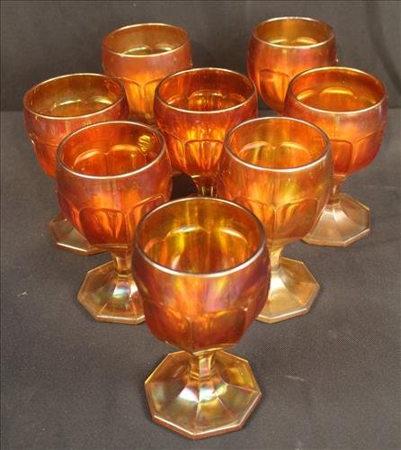 Set of 8 carnival stem glasses, 5.5 in. T. (1 of 2)