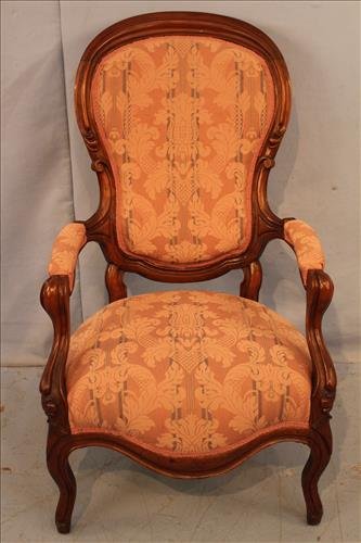 Walnut Victorian finger carved parlor chair (1 of 2)