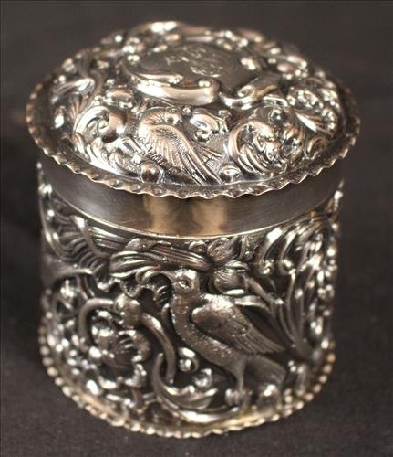 Sterling silver repousse cigarette box (1 of 2)