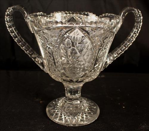 Brilliant cut glass trophy vase, 13 in. T, 13 in. H-H (1 of 4)
