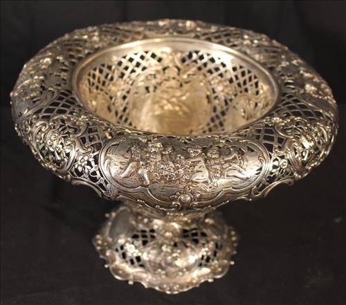German 800 silver centerpiece pierced all over (1 of 7)