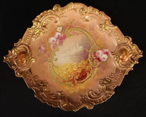 Hand painted Limoges tray, artist signed (1 of 4)