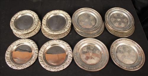 2 sets of 6 sterling silver serving trays (1 of 3)