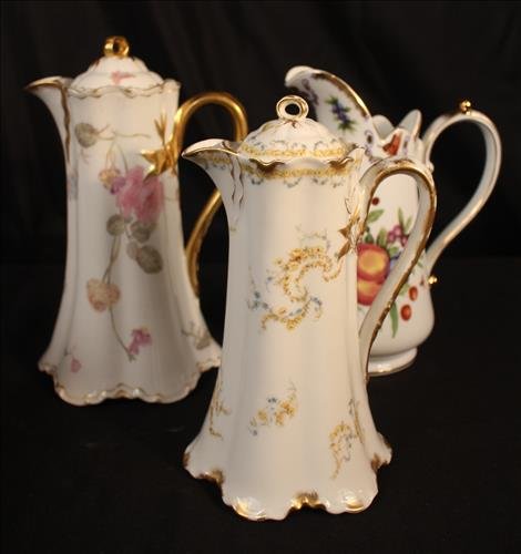 3 pieces, miscellaneous hand painted pitchers (1 of 5)