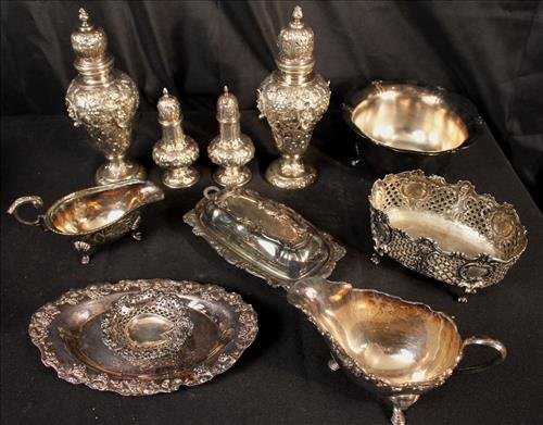 11 piece miscellaneous silver-plate items (1 of 3)