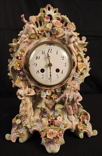 French Victorian figural clock with cupids (1 of 5)