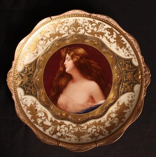 Royal Vienna hand painted plate with lady (1 of 3)
