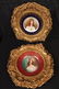 Pair Victorian framed plates in ornate gold frame