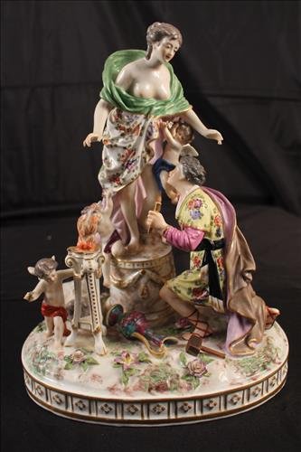 Dresden hand painted centerpiece with figures (1 of 4)