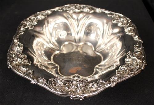 Large sterling silver bowl, 2 1/2in T, 11in D (1 of 3)
