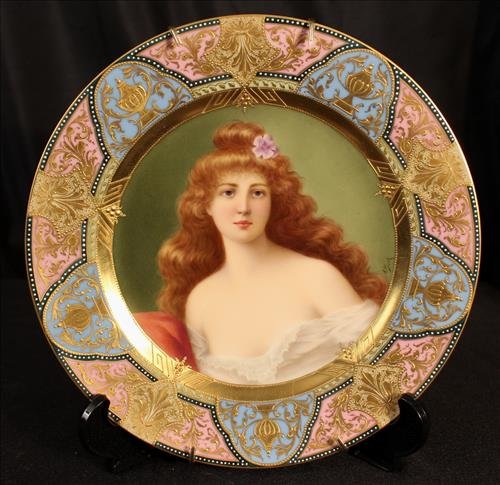 Royal Vienna Plate signed Rondel, 9.5 in. Dia. (1 of 3)