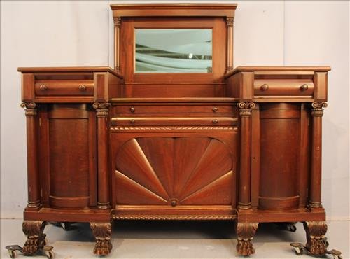 Mahogany Empire heavy sideboard (1 of 3)