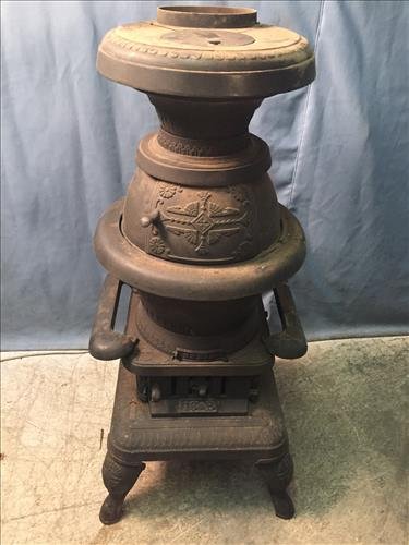 Cast iron pot belly stove, 42 x 20 (1 of 3)