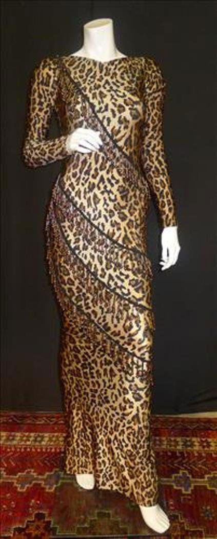 Leopard print gown worn by late Whitney Houston (1 of 1)